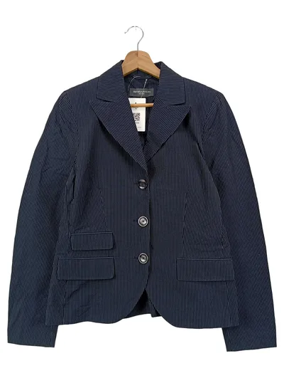 BENBARTON Damen Blazer Gr. 38/M Blau Gestreift Business Klassisch Elegant