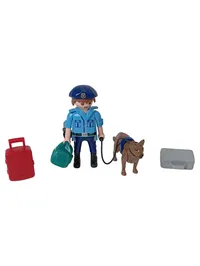 PLAYMOBIL Spielfiguren-Set Polizei Hundeführer mit Spürhund Koffer Blau Kinder 1