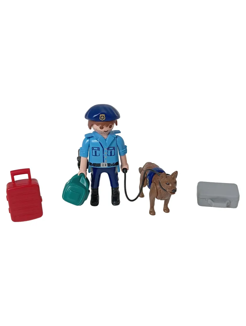 PLAYMOBIL Spielfiguren-Set Polizei Hundeführer mit Spürhund Koffer Blau Kinder 1