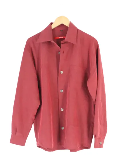SIGNUM Herren Freizeithemd Rot Gr. 46/S Casual Langarm Hemd