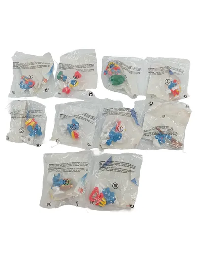 McDonalds Schlümpfe Figuren Set 10x Spielfigur Happy Meal Neu OVP 6cm