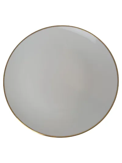 SCHERZER Essteller Porzellan Weiß Goldrand Klassisch Elegant 24cm