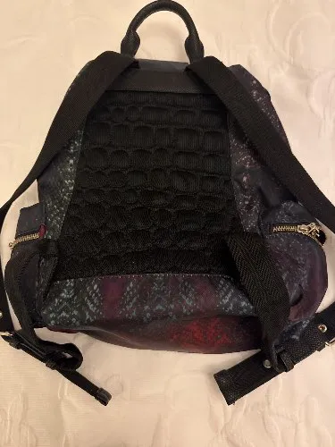 Desigual Damen Rucksack Mehrfarbig Schlangenmuster Polyester 35x38cm 3