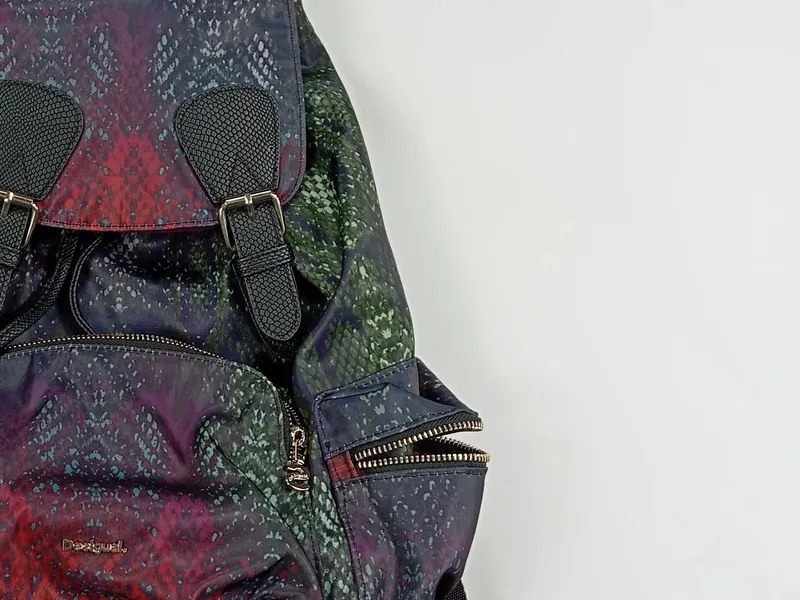 Desigual Damen Rucksack Mehrfarbig Schlangenmuster Polyester 35x38cm 4