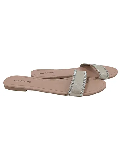 CALL IT SPRING Damen Sandalen Zehentrenner 41 Beige Elegant Strasssteine