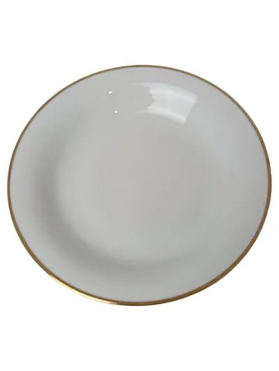 TIRSCHENREUTH Suppenteller Weiß Goldrand Porzellan Elegant 23cm