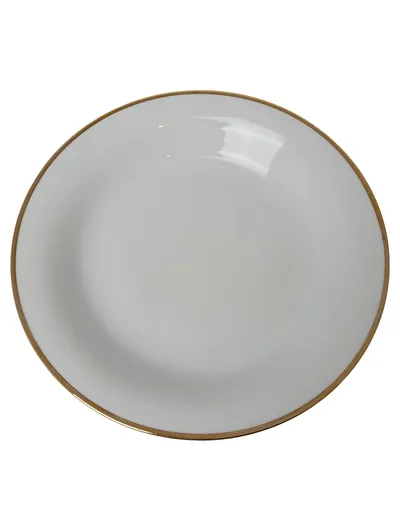 TIRSCHENREUTH Suppenteller Porzellan Weiß Goldrand Klassisch 23cm