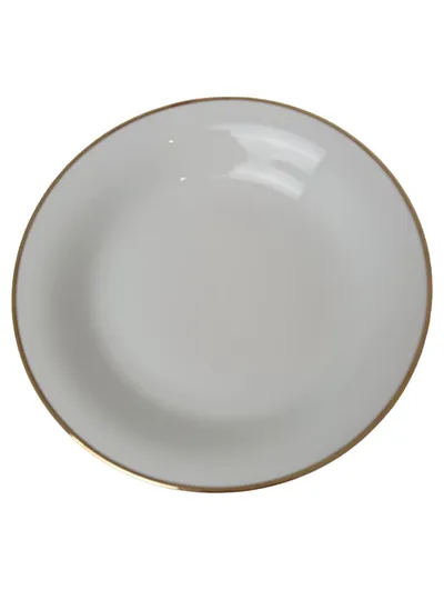 TIRSCHENREUTH Suppenteller Weiß Elegant Goldrand 23 cm Porzellan