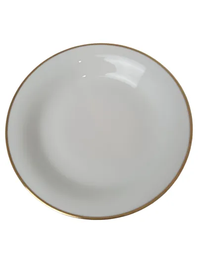 TIRSCHENREUTH Suppenteller Weiß Porzellan Klassisch 23 cm Goldrand