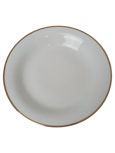 TIRSCHENREUTH Suppenteller Weiß Goldrand Klassisch Porzellan 23cm