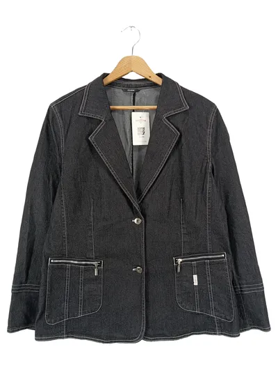 ROSNER Jeansjacke Damen Gr. 42/L Grau Vintage Streetwear Klassisch
