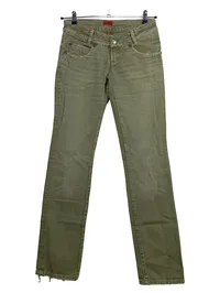 HUGO BOSS Damen Jeans Straight Leg Oliv W30 L35 Baumwolle Casual 1