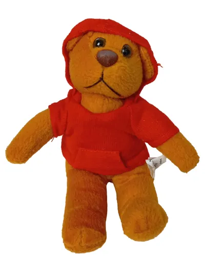 ALIKI Kuscheltier Bär mit Hoodie Rot 20 cm Stofftier Plüschtier
