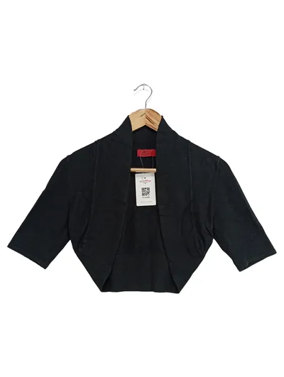 VIVIEN CARON Damen Blazer Gr. 36/38 S/M Schwarz Elegant Kurzarm Bolero