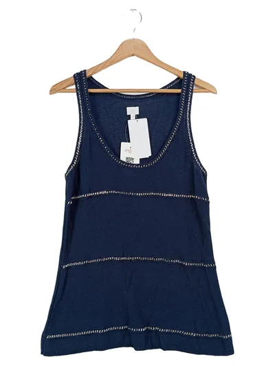 ALBA MODA Damen Top Gr. 40 Blau Elegant Stricktop Metallic-Look
