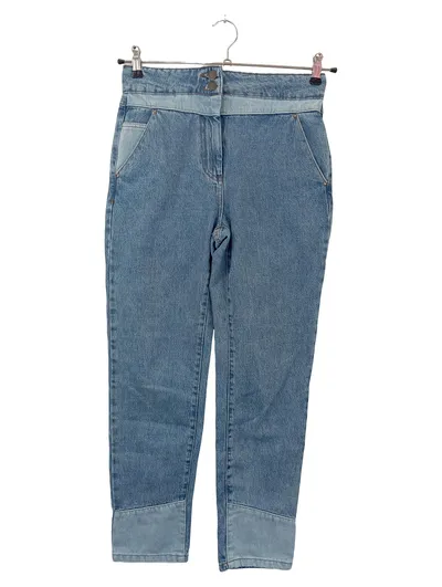 NAF NAF Damen High Waist Jeans Gr. 36 Blau Baumwolle