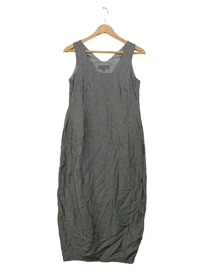 EVELIN BRANDT Damen Freizeitkleid Gr. 34/XS Grau Leinen Viskose Maxikleid