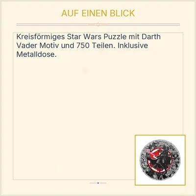 Paladone Star Wars Puzzle Rund Darth Vader Sammler Motiv Jigsaw