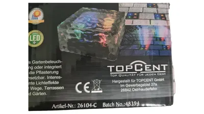 TOPCENT 26104-C Lichtschlauch Solar Batterie Garten Outdoor Glitzer