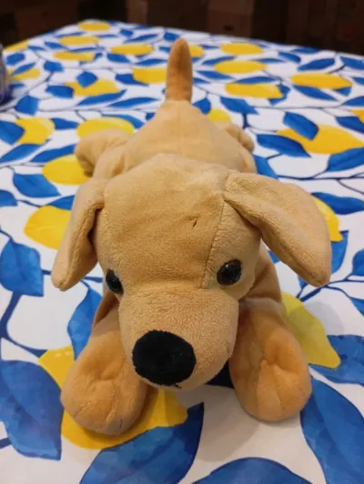 Nicotoy Baby Kuscheltier Hund Beige 14cm Stofftier Plüschtier Riss