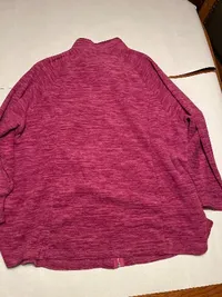 Ulla Popken Damen Fleecejacke Gr. 54/56 Pink Meliert Reißverschluss 2