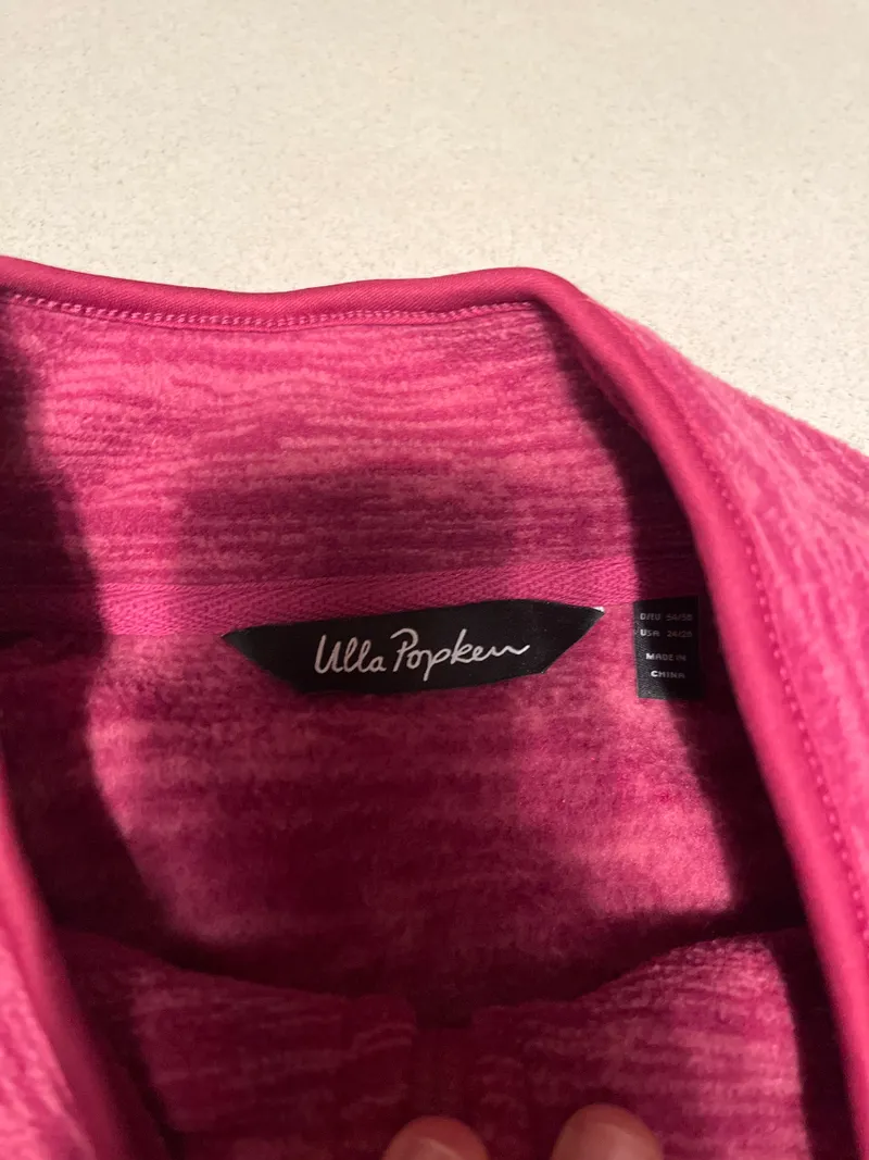 Ulla Popken Damen Fleecejacke Gr. 54/56 Pink Meliert Reißverschluss 3