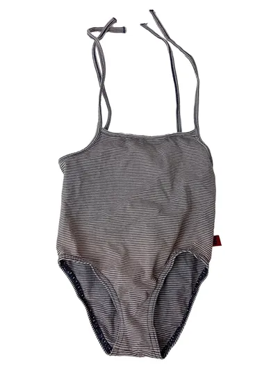 Petit Bateau Badeanzug Mädchen Gr. 94 Gestreift Blau Maritim Baumwolle Strand