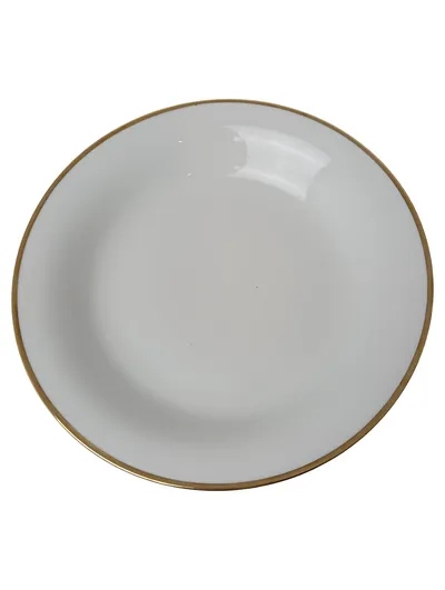 TIRSCHENREUTH Suppenteller Weiß Klassisch Porzellan Goldrand 22.5cm