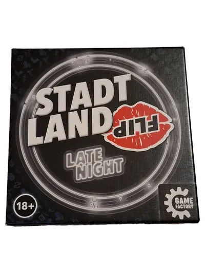 Game Factory Stadt Land Flip Late Night Partyspiel Gesellschaftsspiel 18+