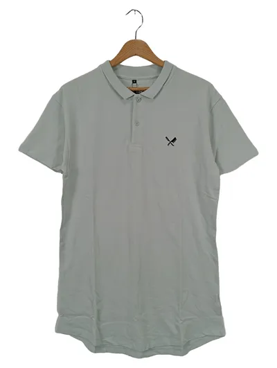 DISTORTED PEOPLE Herren Poloshirt Grau Gr. S Klassisch Streetwear Baumwolle