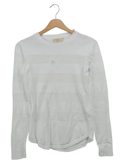 MICHAEL KORS Damen Pullover Gr. 34/XS Weiß Streifen Casual Elegant Langarm