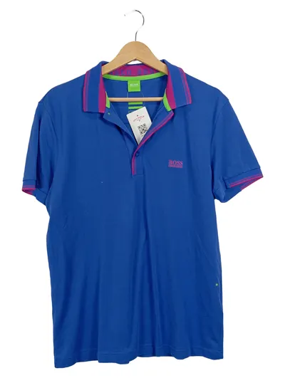 Hugo Boss Herren Poloshirt Gr. M Blau Casual Kurzarm