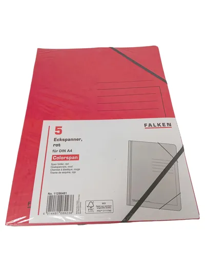 Exacompta Dokumentenmappe DIN A4 Rot 5er Pack Eckspanner Mappe Büro