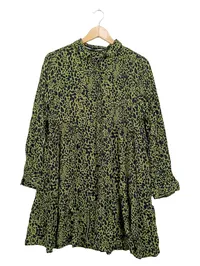 Superdry Damen Blusenkleid Gr. 42/XL Leopardenmuster Grün Tunika 2