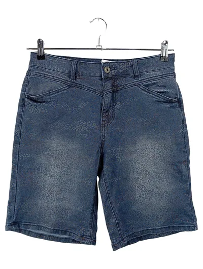 BLUE MONKEY Damen Jeans Shorts Blau Tierdruck Gr. S/W28 L20 Knopf