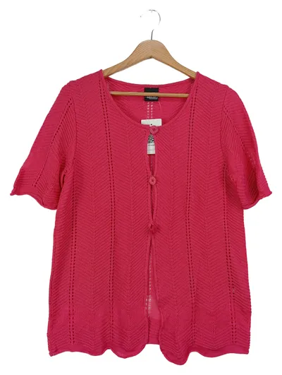 ASPA Damen Strickjacke Rot Gr. 40/M Vintage Kurzarm Cardigan