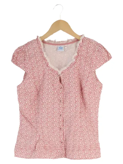 SPIETH & WENSKY Damen Trachtenbluse Rosa Gr. 36/S Florales Muster Rüschen