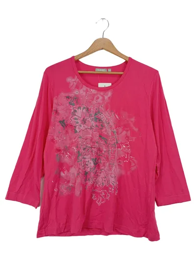 RABE Langarmshirt Damen 40;M Rosa Blumenmuster Glitzer