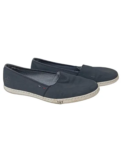 RIEKER Slipper Damen Gr. 41 Blau Casual Freizeitschuhe