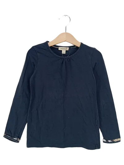 BURBERRY Kinder Langarmshirt Blau Gr. 116 Basic Baumwolle