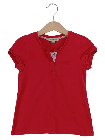 BURBERRY Kinder T-Shirt Rot Gr. 116 Klassisch Baumwolle