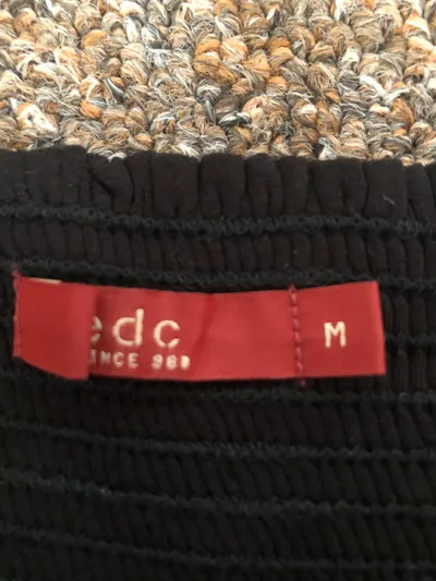 edc by Esprit Damen A-Linienrock Schwarz Gr. M Baumwolle Stickerei