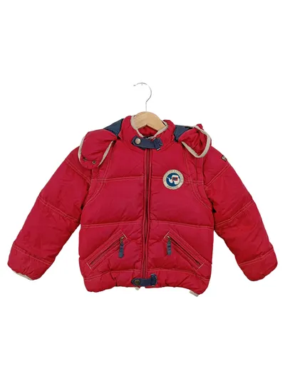 NAPAPIJRI Kinder Winterjacke Rot Gr. 118/120 Outdoor Steppjacke Kapuze Casual