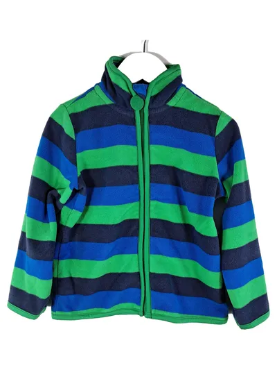 Tchibo Fleecejacke Kinder Gr. 98 gestreift grün blau Reißverschluss
