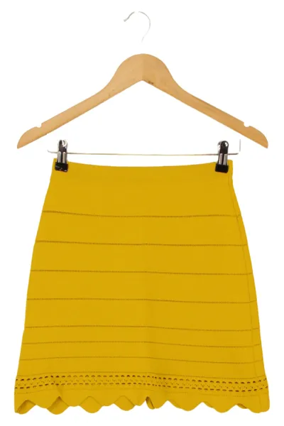 CHLOé Minirock Damen 34/XS Gelb Elegant Lochmuster Saum