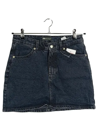 ZARA Jeansrock Damen Gr. M Blau Denim Minirock Baumwolle