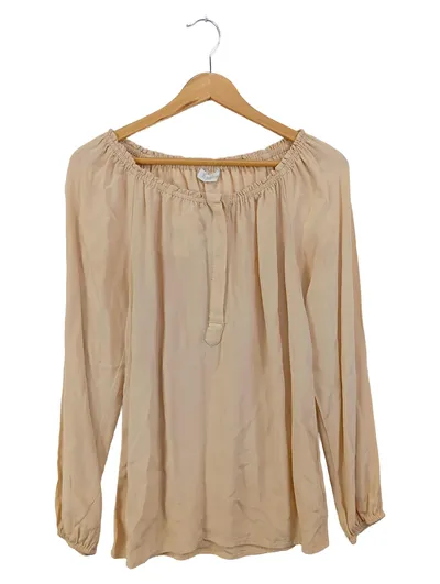 JCSOPHIE Damen Bluse Gr. 36/S Beige Casual Langarm Viskose