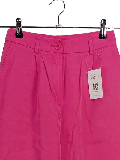 Monki Damen Stoffhose Weites Bein Pink Gr. 34 XS High Waist Hose