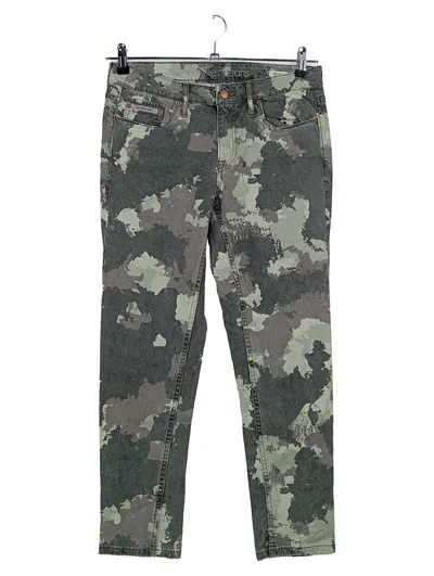 CALVIN KLEIN JEANS Damen Jeans Skinny Fit W30/38/M Grün Camouflage Ankle Skinny