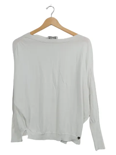 Lolita Pullover Damen Gr. 40 L Weiß Shirt Oversized Herz Logo Casual Langarm